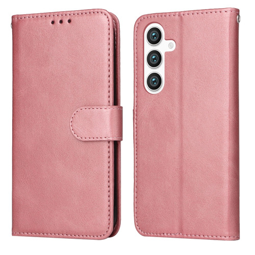 Samsung Galaxy S24+ Classic Calf Texture Flip Leather Phone Case - Rose Gold