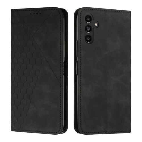 Samsung Galaxy S24+ Diamond Splicing Skin Feel Magnetic Leather Phone Case - Black