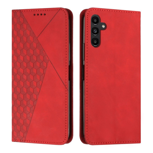 Samsung Galaxy S24+ Diamond Splicing Skin Feel Magnetic Leather Phone Case - Red