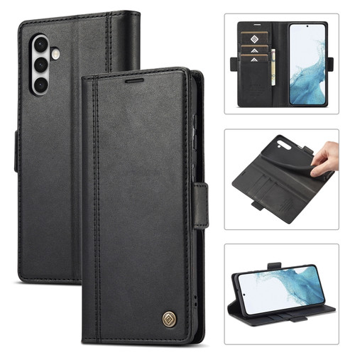 Samsung Galaxy S24+ LC.IMEEKE Skin-friendly Card Slots Leather Phone Case - Black