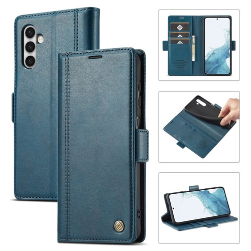 Samsung Galaxy S24+ LC.IMEEKE Skin-friendly Card Slots Leather Phone Case - Blue