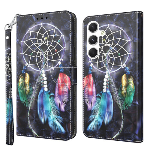 Samsung Galaxy S24 5G 3D Painted Leather Phone Case - Colorful Dreamcatcher