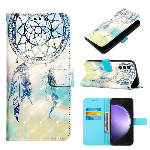 Samsung Galaxy S24 5G 3D Painting Horizontal Flip Leather Phone Case - Dream Wind Chimes