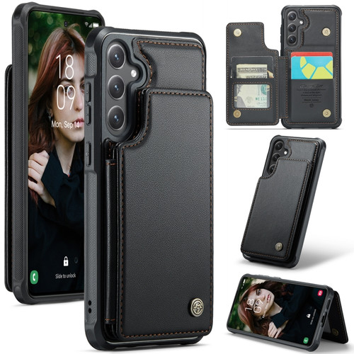 Samsung Galaxy S24 5G CaseMe C22 PC+TPU Business Style RFID Anti-theft Leather Phone Case - Black