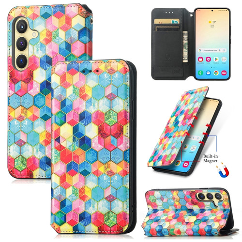 Samsung Galaxy S24 5G CaseNeo Colorful Magnetic Leather Phone Case - Magic Space
