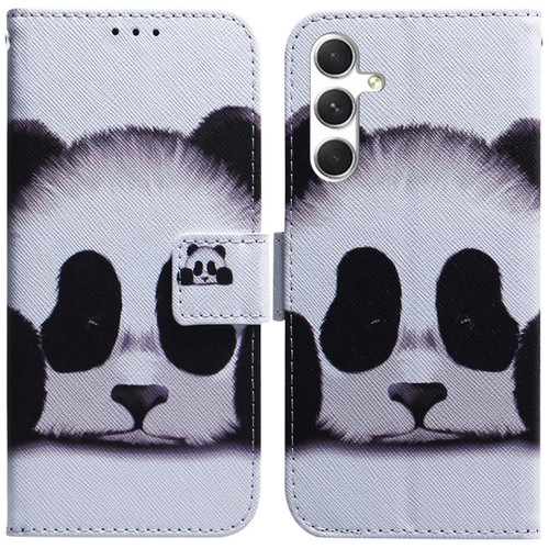 Samsung Galaxy S24 5G Coloured Drawing Flip Leather Phone Case - Panda