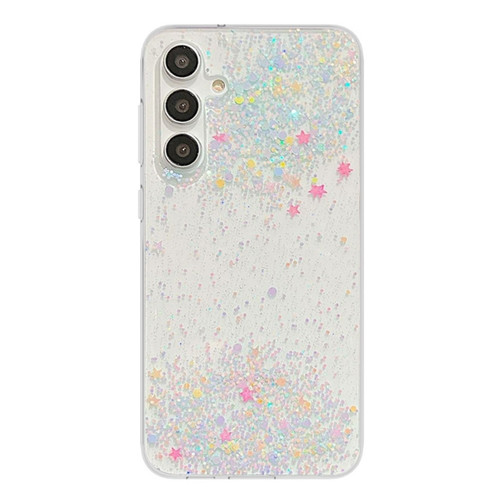 Samsung Galaxy S24 5G Dreamy Star Glitter Epoxy TPU Phone Case - Transparent