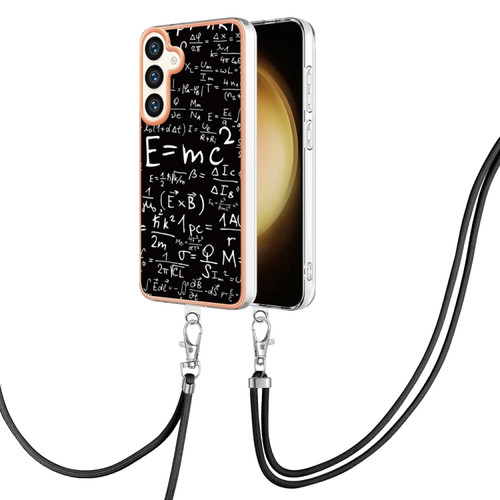 Samsung Galaxy S24 5G Electroplating Dual-side IMD Phone Case with Lanyard - Equation