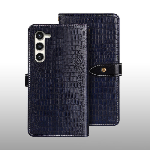 Samsung Galaxy S24 5G idewei Crocodile Texture Leather Phone Case - Dark Blue