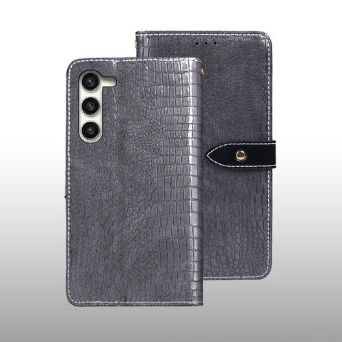 Samsung Galaxy S24 5G idewei Crocodile Texture Leather Phone Case - Grey