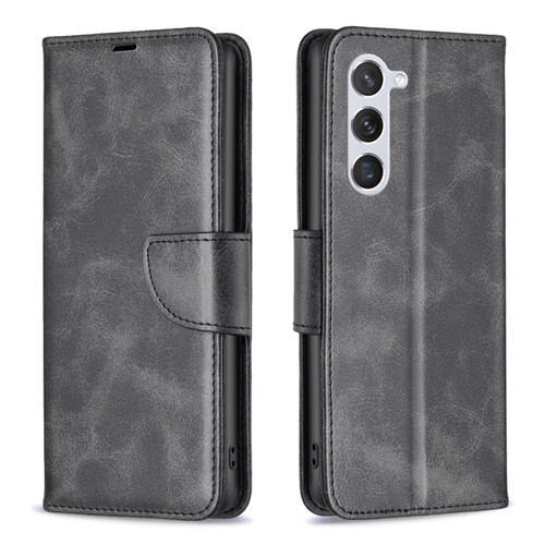 Samsung Galaxy S24 5G Lambskin Texture Pure Color Flip Leather Phone Case - Black