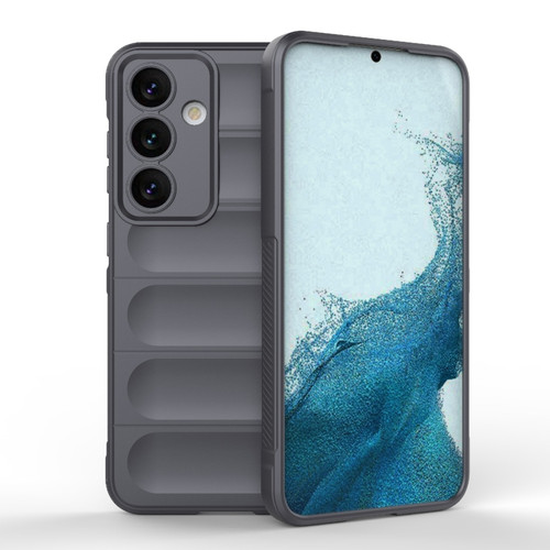 Samsung Galaxy S24 5G Magic Shield TPU + Flannel Phone Case - Dark Grey