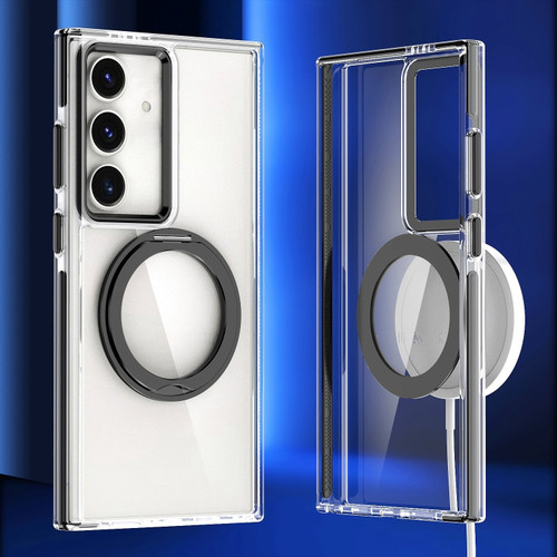 Samsung Galaxy S24 5G Magnetic 360 Degree Rotating Holder Phone Case - Black