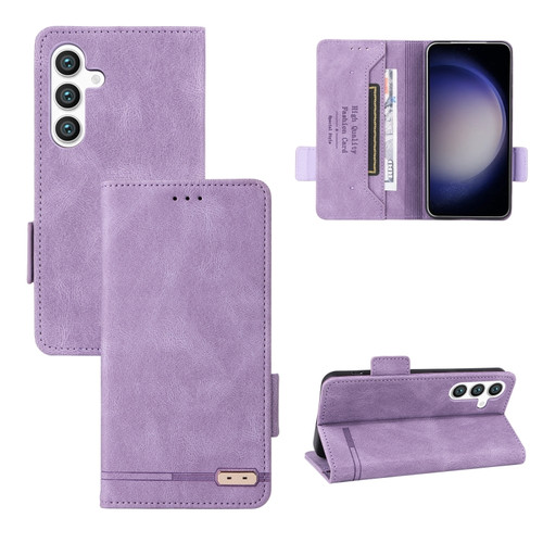 Samsung Galaxy S24 5G Magnetic Clasp Leather Phone Case - Purple