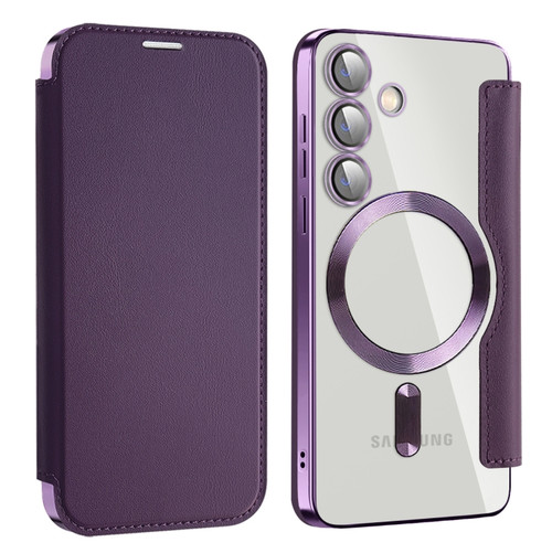 Samsung Cases - Galaxy S24+ Cases Leather Magnetic Magsafe RFID Purple