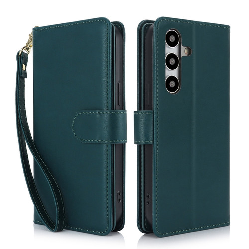 Samsung Galaxy S24 5G Multi-Card Wallet RFID Leather Phone Case - Green