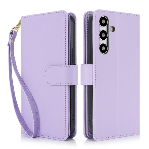 Samsung Galaxy S24 5G Multi-Card Wallet RFID Leather Phone Case - Light Purple