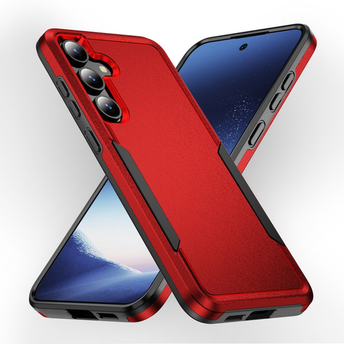 Samsung Galaxy S24 5G Pioneer Armor Heavy Duty PC + TPU Phone Case - Red+Black