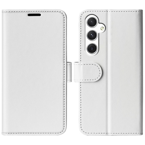 Samsung Galaxy S24 5G R64 Texture Horizontal Flip Leather Phone Case - White