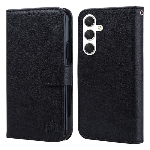 Samsung Galaxy S24 5G Skin Feeling Oil Leather Texture PU + TPU Phone Case - Black