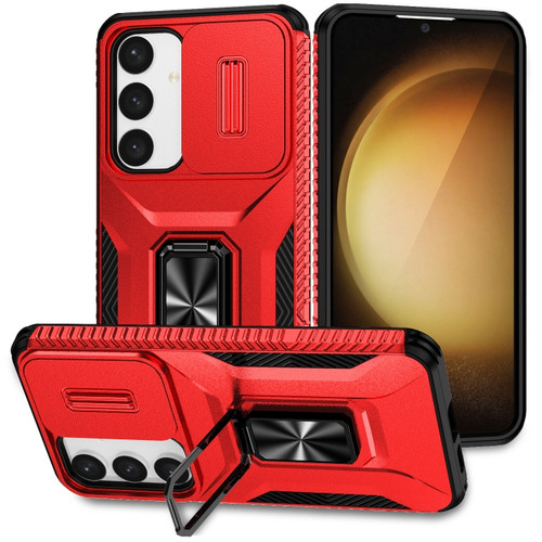 Samsung Galaxy S24 5G Sliding Camshield Holder Phone Case - Red