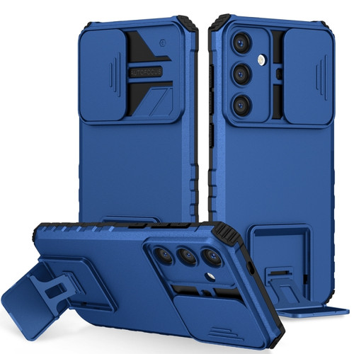 Samsung Galaxy S24 5G Stereoscopic Holder Sliding Camshield Phone Case - Blue