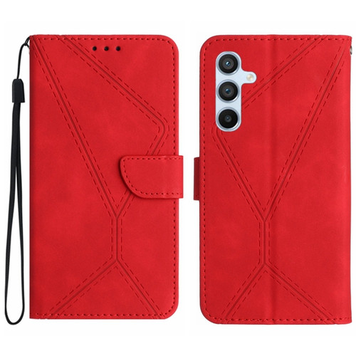 Samsung Galaxy S24 5G Stitching Embossed Leather Phone Case - Red