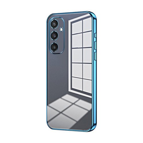 Samsung Galaxy S24 5G Transparent Plating Fine Hole Phone Case - Blue