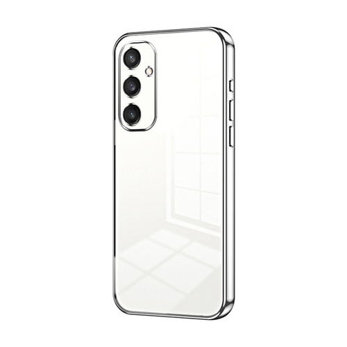 Samsung Galaxy S24 5G Transparent Plating Fine Hole Phone Case - Silver