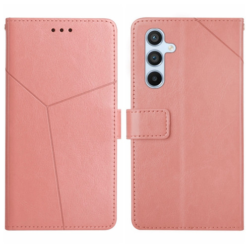 Samsung Galaxy S24 5G Y-shaped Pattern Flip Leather Phone Case - Pink