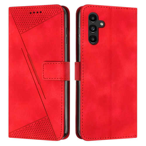 Samsung Galaxy S24 Dream Triangle Leather Phone Case with Long Lanyard - Red