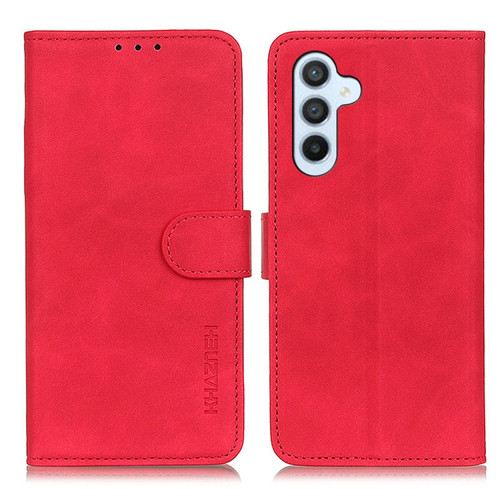 Samsung Galaxy S24 KHAZNEH Retro Texture Horizontal Flip Leather Phone Case - Red