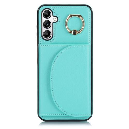 Samsung Galaxy A14 4G / 5G YM007 Ring Holder Card Bag Skin Feel Phone Case - Green