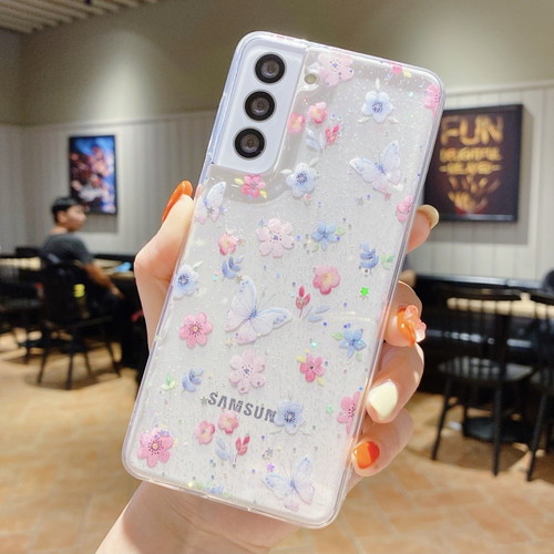 Samsung Galaxy A14 5G Fresh Small Floral Epoxy TPU Phone Case - D06 Love of Butterfly