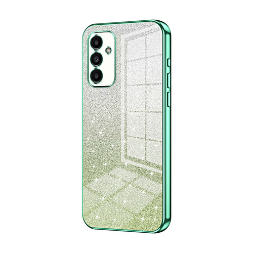 Samsung Galaxy A14 5G Gradient Glitter Powder Electroplated Phone Case - Green