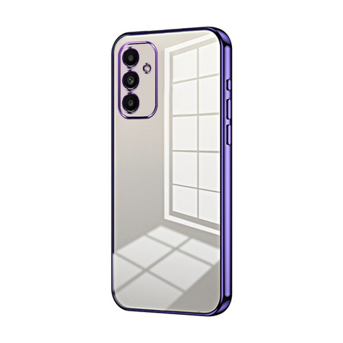 Samsung Galaxy A14 5G Transparent Plating Fine Hole Phone Case - Purple