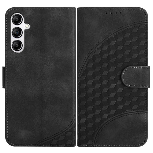 Samsung Galaxy A14 5G YX0060 Elephant Head Embossed Phone Leather Case with Lanyard - Black