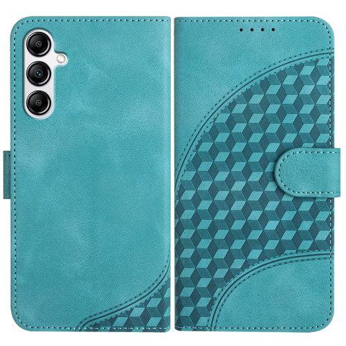 Samsung Galaxy A14 5G YX0060 Elephant Head Embossed Phone Leather Case with Lanyard - Light Blue