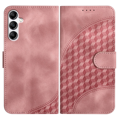 Samsung Galaxy A14 5G YX0060 Elephant Head Embossed Phone Leather Case with Lanyard - Pink
