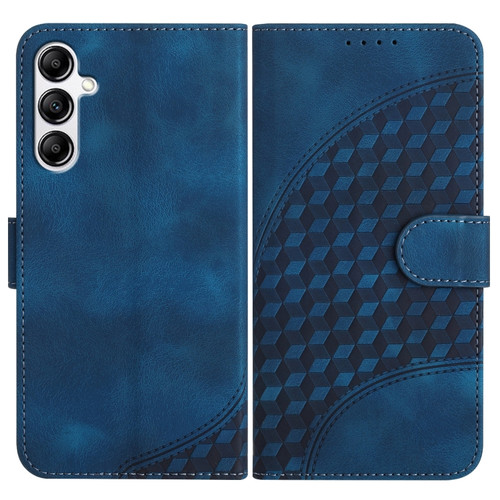 Samsung Galaxy A14 5G YX0060 Elephant Head Embossed Phone Leather Case with Lanyard - Royal Blue