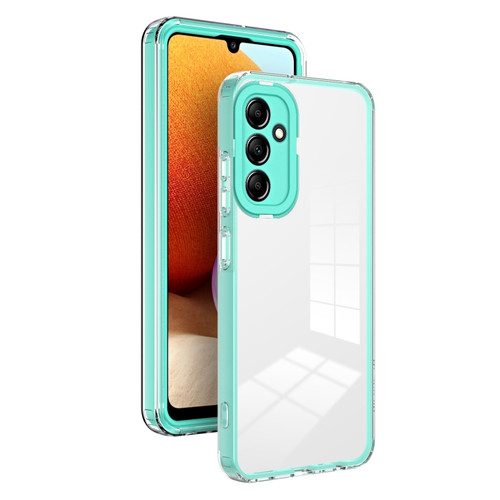 Samsung Galaxy A25 5G 3 in 1 Clear TPU Color PC Frame Phone Case - Light Green