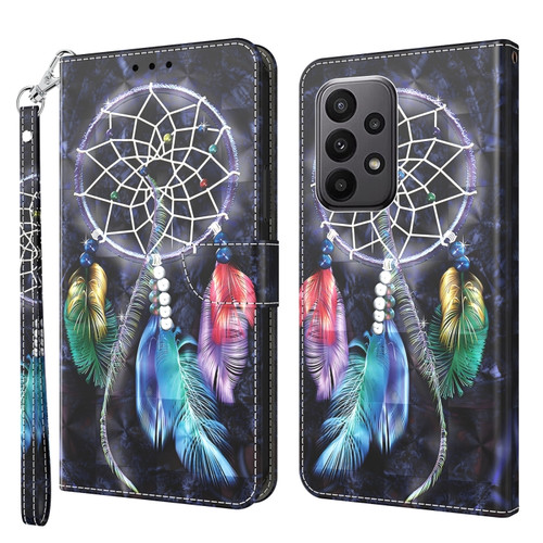 Samsung Galaxy A25 5G 3D Painted Leather Phone Case - Colorful Dreamcatcher