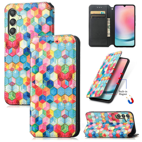 Samsung Galaxy A25 5G CaseNeo Colorful Magnetic Leather Phone Case - Magic Space