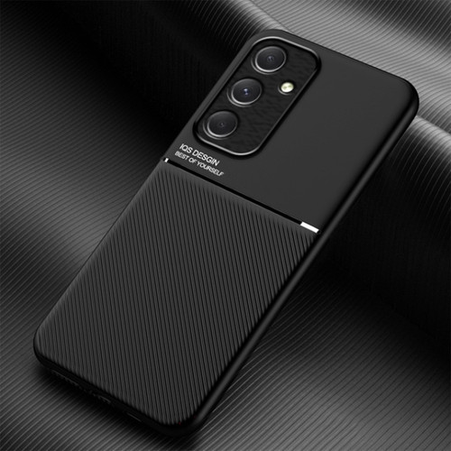 Samsung Galaxy A25 5G Classic Tilt Strip Grain Magnetic Shockproof PC + TPU Phone Case - Black