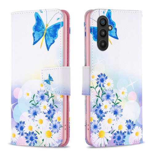 Samsung Galaxy A25 5G Colored Drawing Pattern Leather Phone Case - Butterfly Love