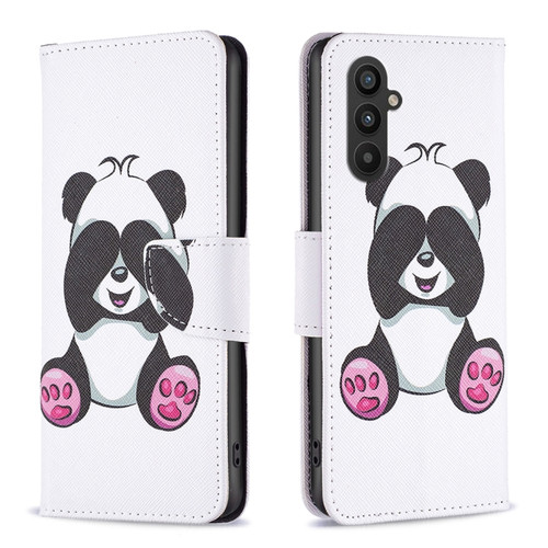 Samsung Galaxy A25 5G Colored Drawing Pattern Leather Phone Case - Panda