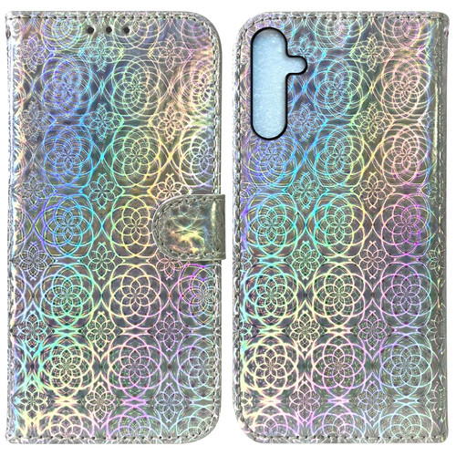 Samsung Galaxy A25 5G Colorful Magnetic Buckle Leather Phone Case - Silver