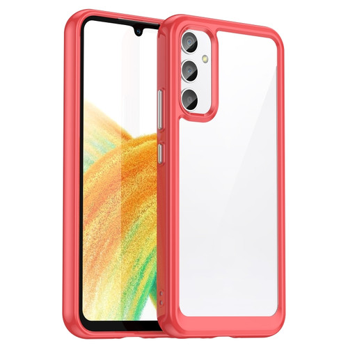 Samsung Galaxy A25 5G Colorful Series Acrylic Hybrid TPU Phone Case - Red