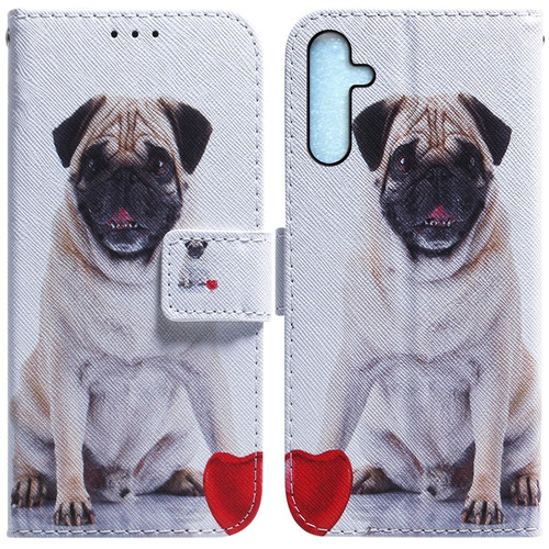 Samsung Galaxy A25 5G Coloured Drawing Flip Leather Phone Case - Pug