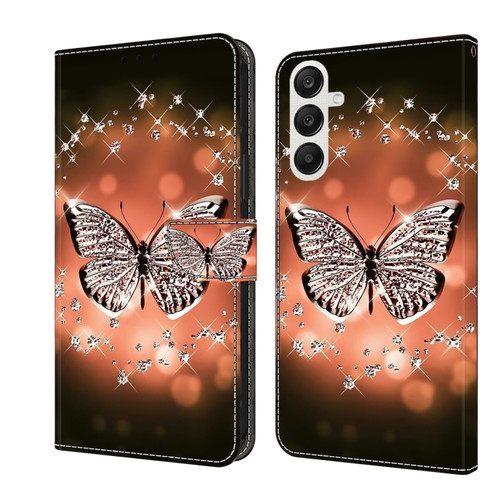 Samsung Galaxy A25 5G Crystal 3D Shockproof Protective Leather Phone Case - Crystal Butterfly